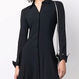 Black Long Sleeve Collared Dress
